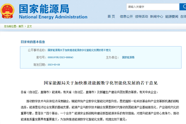 關(guan)于加快推進能源(yuán)數字化智能化發(fa)展的若幹意見 關(guān)于加快推進能源(yuán)數字化智能化發(fā)展的若幹意見